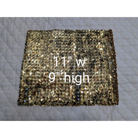 ✨ Vintage 70s Gold Sequin Tube Top Disco Party Crop Top - Picture 3 of 6